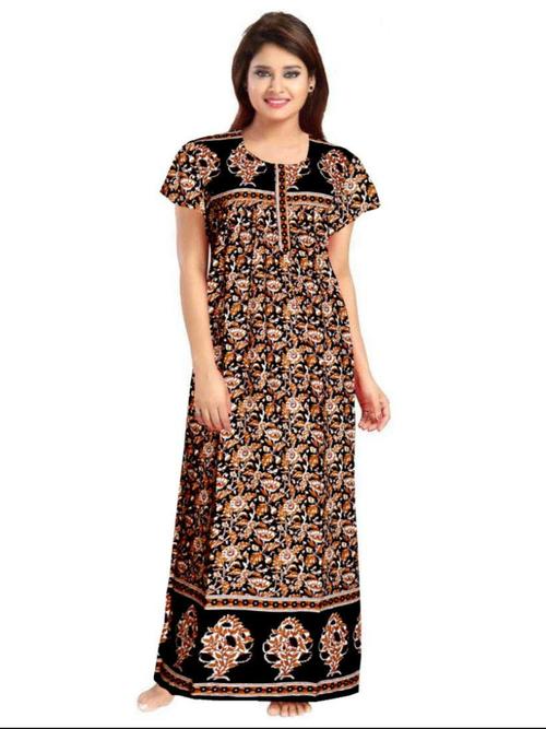 ladies cotton printed nighties - 18281746 - Very Small Image - 1