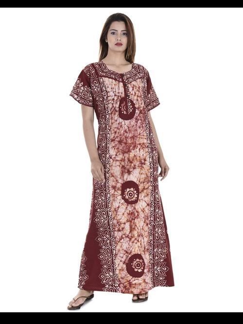 ladies cotton printed nighties - 18281747 - Very Small Image - 1