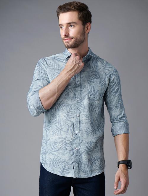 light-blue printed casual shirt - 18283673 - Very Small Image - 1