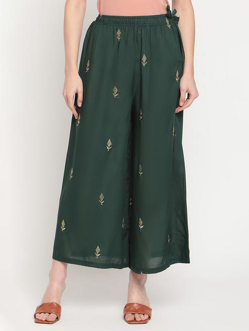mid rise printed flared palazzo - 18283955 - Very Small Image - 1