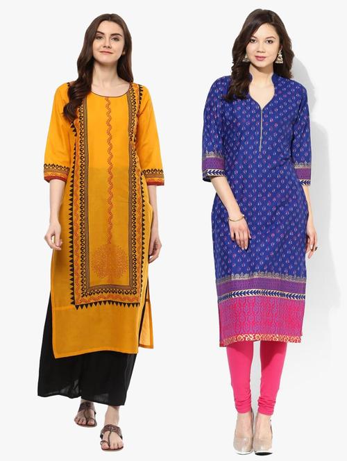 set of 2 printed kurta and leggings - 18283971 - Very Small Image - 1