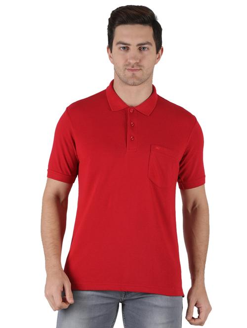 red solid polo t-shirt - 18284051 - Very Small Image - 1