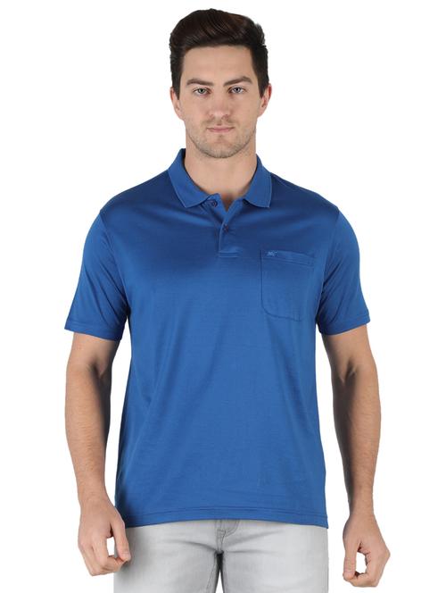 blue solid polo t-shirt - 18284057 - Very Small Image - 1