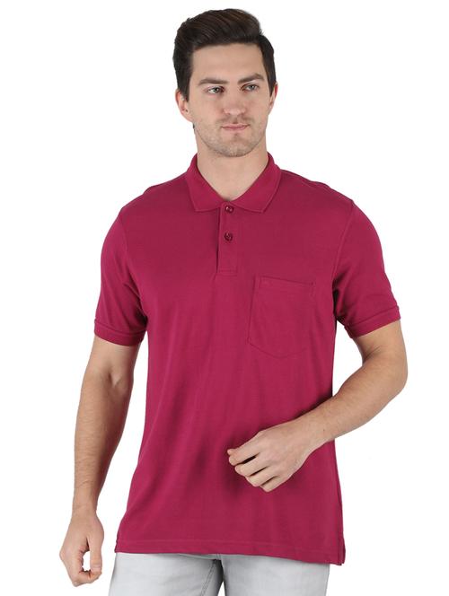 magenta solid polo t-shirt - 18284061 - Very Small Image - 1