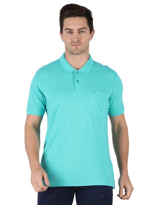 turquoise solid polo t-shirt - 18284080 - Very Small Image - 1