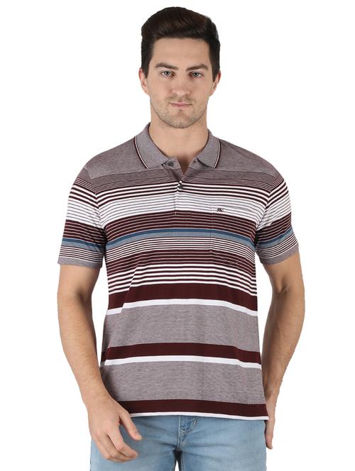 maroon striped polo t-shirt - 18284113 - Very Small Image - 1