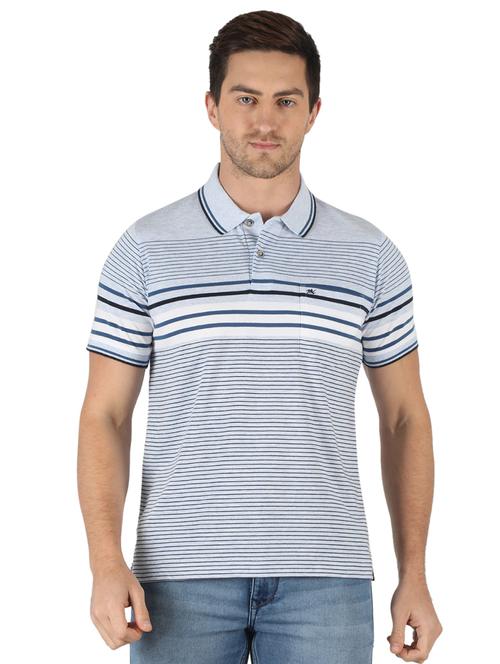 light-blue striped polo t-shirt - 18284116 - Very Small Image - 1