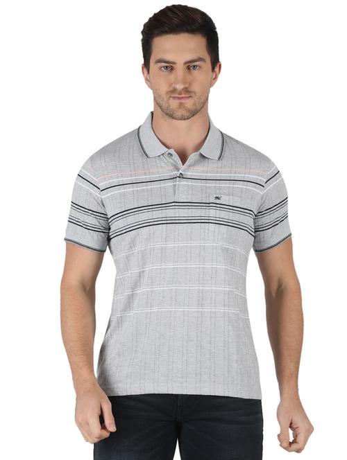 grey striped polo t-shirt - 18284129 - Very Small Image - 1