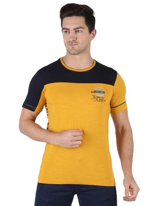 mustard color-blocked t-shirt - 18284158 - Very Small Image - 1