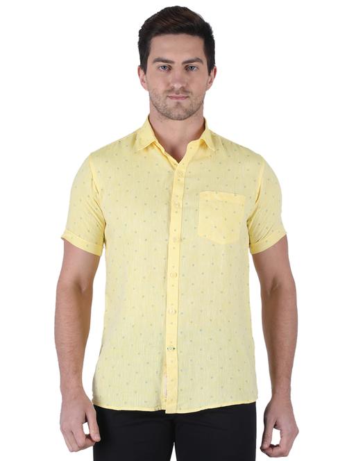 yellow printed casual shirt - 18284213 - Very Small Image - 1