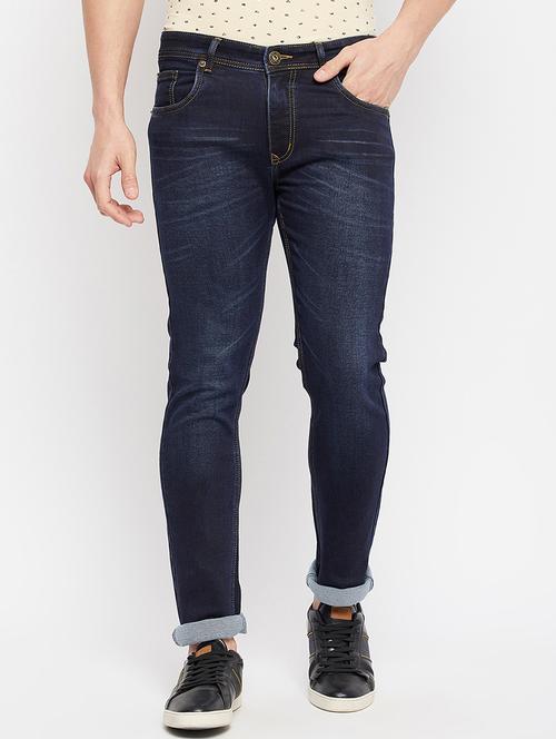 navy-blue light-washed denim jean - 18284242 - Very Small Image - 1