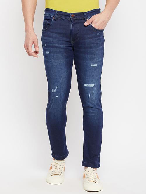 navy-blue light-washed denim jean - 18284250 - Very Small Image - 1