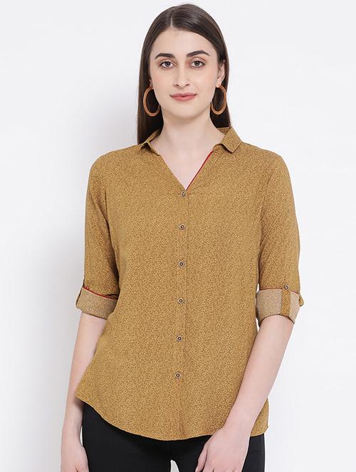 yellow printed regular shirt - 18284256 - Very Small Image - 1