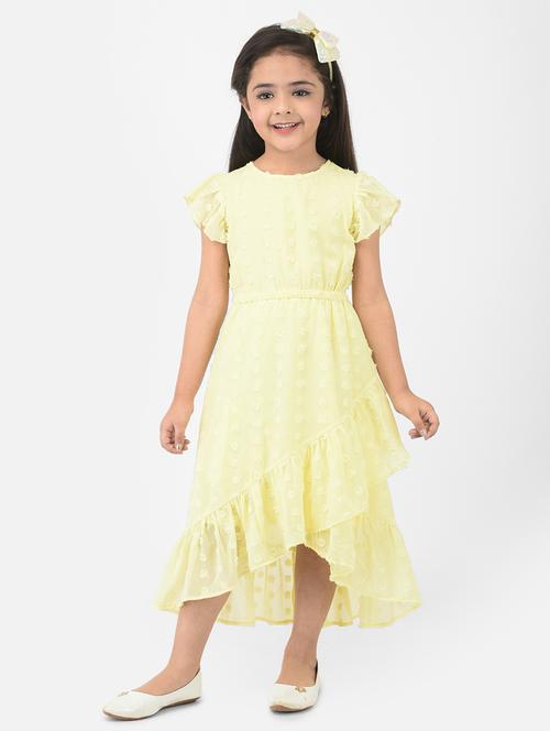 yellow solid frock - 18284293 - Very Small Image - 1
