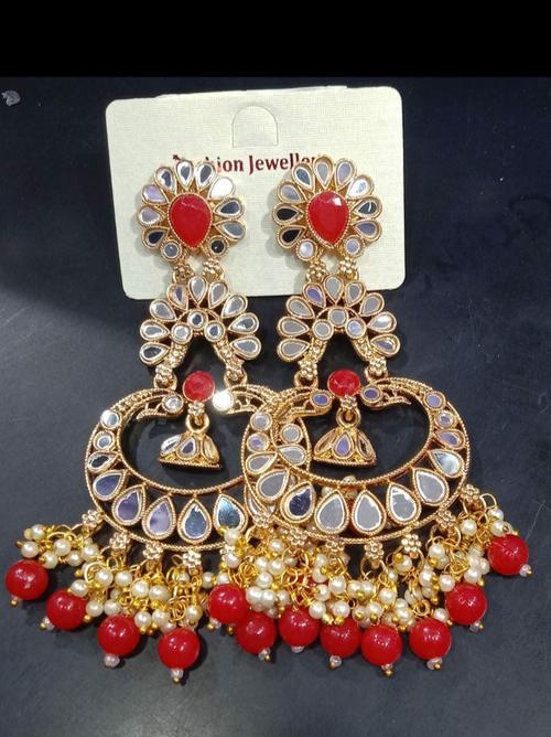 exclusive kundan chand bali party wear - 18284432 - Very Small Image - 1
