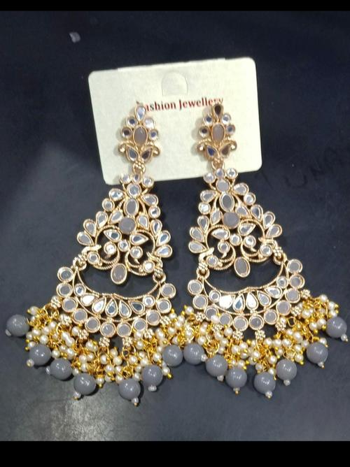 exclusive kundan chand bali party wear - 18284434 - Very Small Image - 1