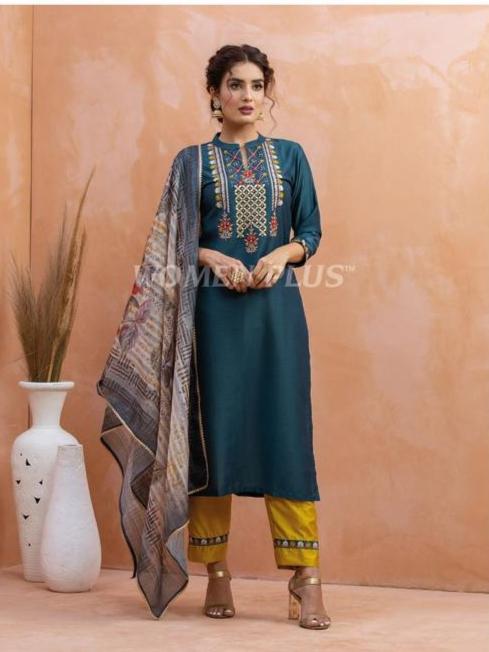 cotton designer suit set - 18284766 - Very Small Image - 1