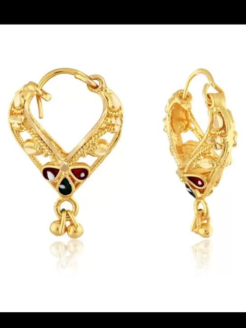 ladies metal earrings gold color - 18285028 - Very Small Image - 1