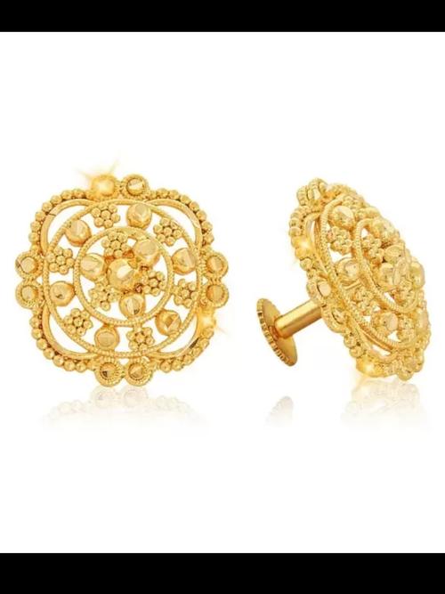 ladies metal earrings gold color - 18285050 - Very Small Image - 1