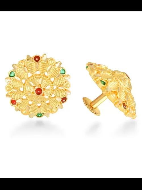 ladies metal earrings gold color - 18285051 - Very Small Image - 1