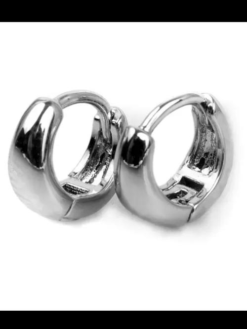 ladies metal earrings silver color - 18285057 - Very Small Image - 1