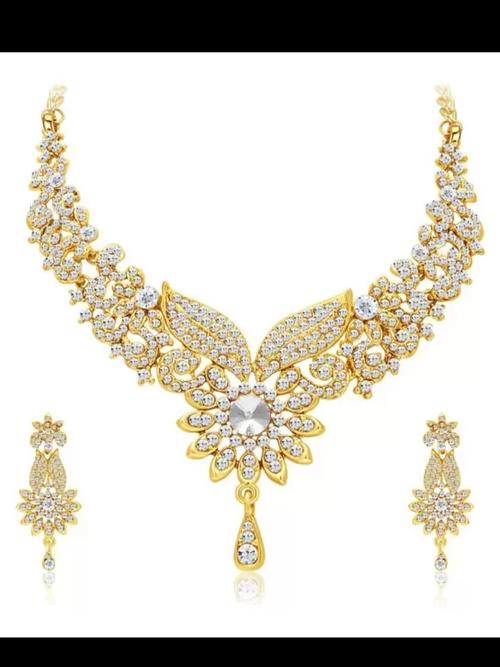 ladies metal necklace and earrings set - 18285108 - Very Small Image - 1