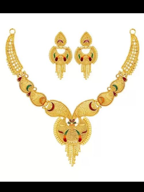 ladies metal necklace and earrings set - 18285114 - Very Small Image - 1