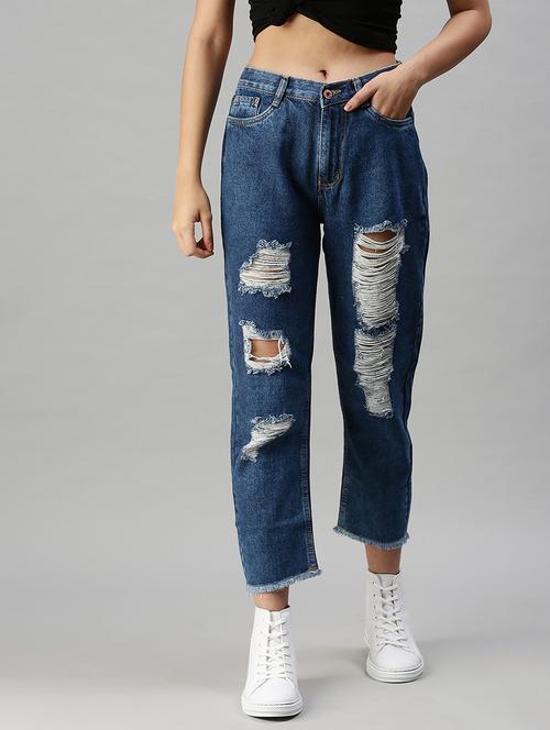 high rise distressed jean - 18285641 - Very Small Image - 1