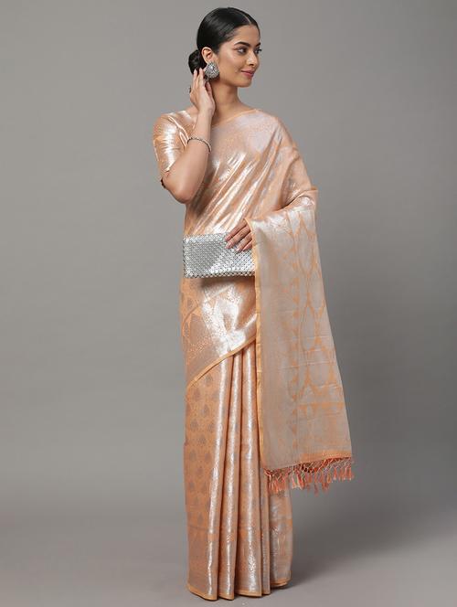 pink silk blend kanjivaram saree - 18286076 - Very Small Image - 1