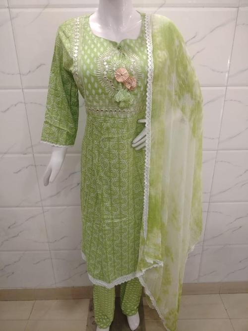 cotton kurta plazzo dupatta set - 18286419 - Very Small Image - 1