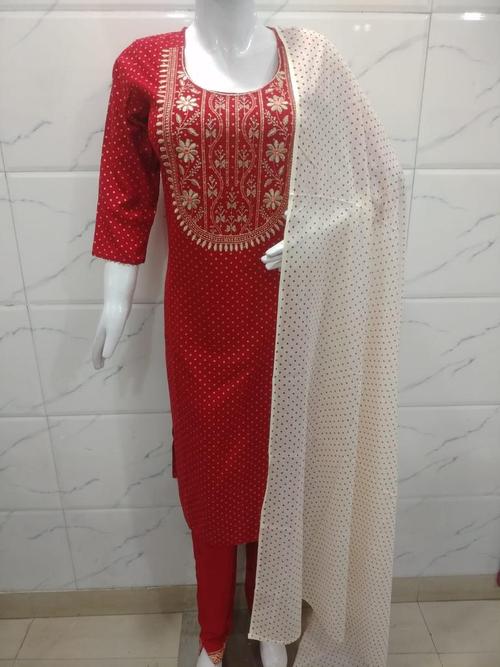 cotton kurta plazzo dupatta set - 18286422 - Very Small Image - 1