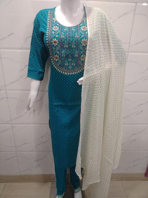 cotton kurta plazzo dupatta set - 18286424 - Very Small Image - 1