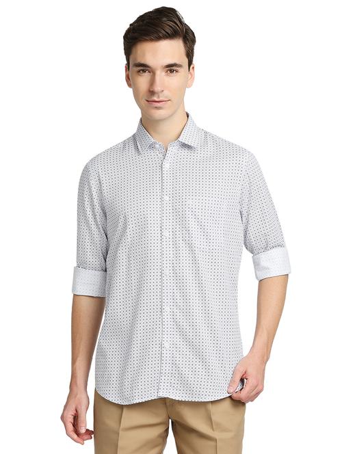 white printed casual shirt - 18286447 - Very Small Image - 1