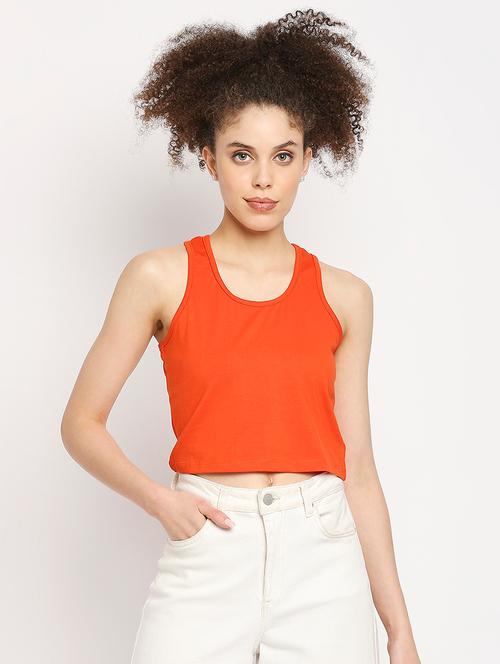 racer back solid crop top - 18286516 - Very Small Image - 1
