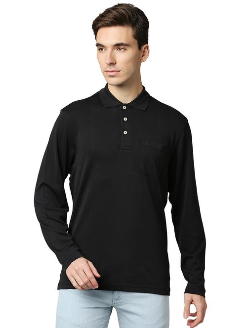 black solid polo t-shirt - 18286530 - Very Small Image - 1