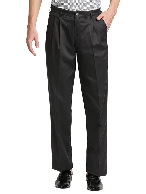 charcoal-grey solid casual trouser - 18286539 - Very Small Image - 1