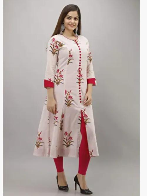 ladies cotton anarkali kurti - 18286793 - Very Small Image - 1