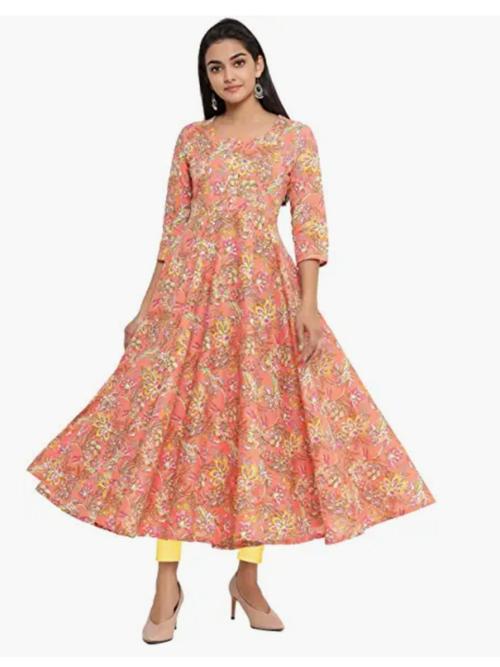 ladies cotton anarkali printed kurti - 18286807 - Very Small Image - 1
