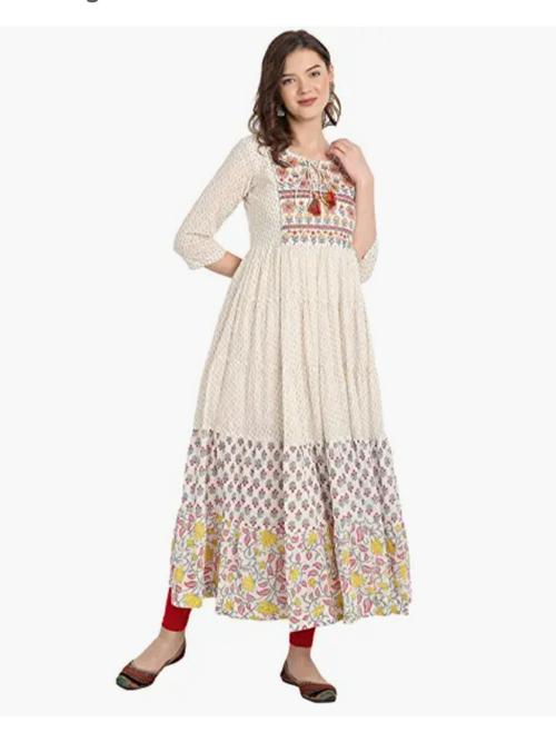 ladies cotton anarkali printed kurti - 18286808 - Very Small Image - 1