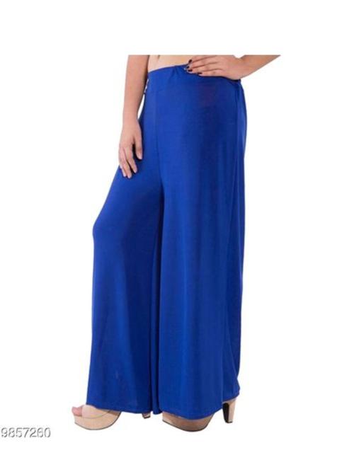 ladies cotton palazzo blue color - 18287116 - Very Small Image - 1