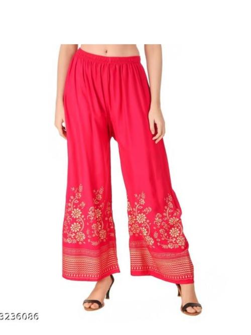 ladies cotton palazzo pink color - 18287150 - Very Small Image - 1