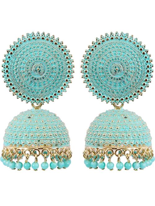 ladies metal earrings sky color - 18287180 - Very Small Image - 1