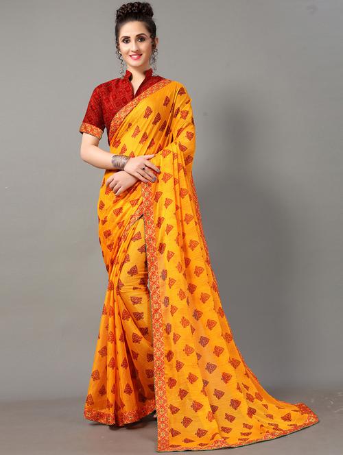 women's self design yellow colored saree - 18287269 - Very Small Image - 1
