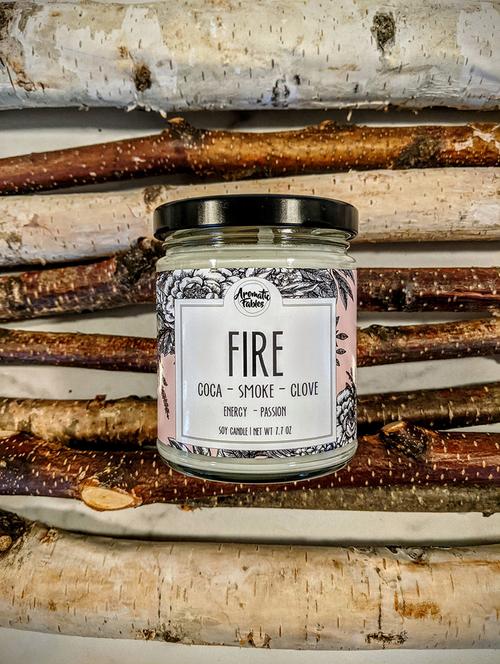 elements of earth fire scented white color glass jar candle - 18287362 - Very Small Image - 1