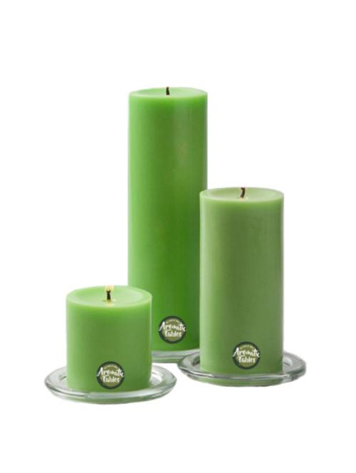 percy scented set of 3 light green color pillar candles - 18287366 - Very Small Image - 1