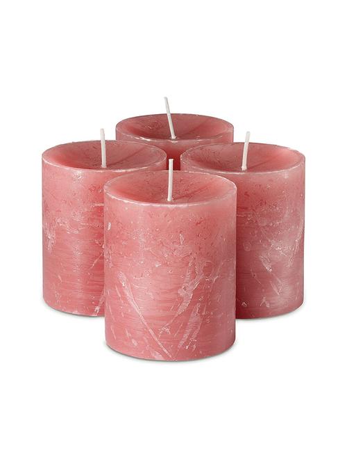pink 3 inch champagne fragrance set of 4 pillar candles - 18287412 - Very Small Image - 1