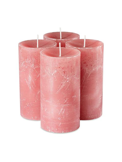 pink 6 inch champagne fragrance set of 4 pillar candles - 18287413 - Very Small Image - 1