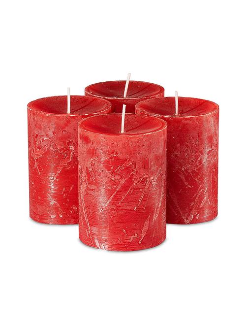 red 3 inch red wine fragrance set of 4 pillar candles - 18287418 - Very Small Image - 1