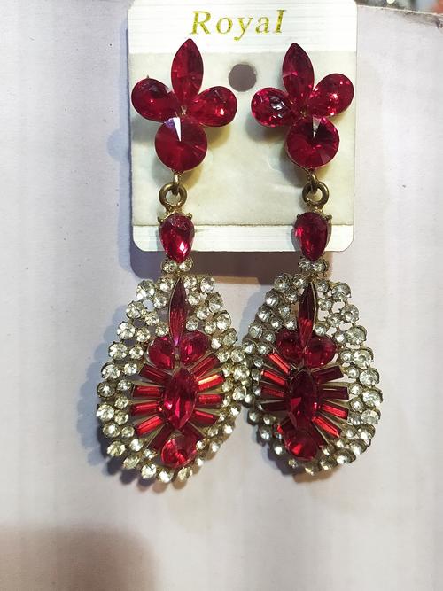 earrings for women red colour - 18287751 - Very Small Image - 1