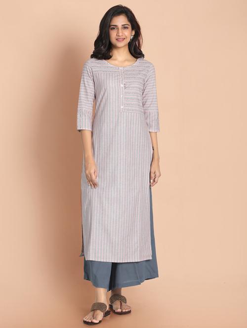 pink cotton kurta pant set - 18287786 - Very Small Image - 1